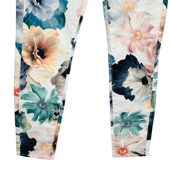 7 For All Mankind Womens The Ankle Skinny Jeans Floral Print Stretch Size 27 - Picture 5 of 13